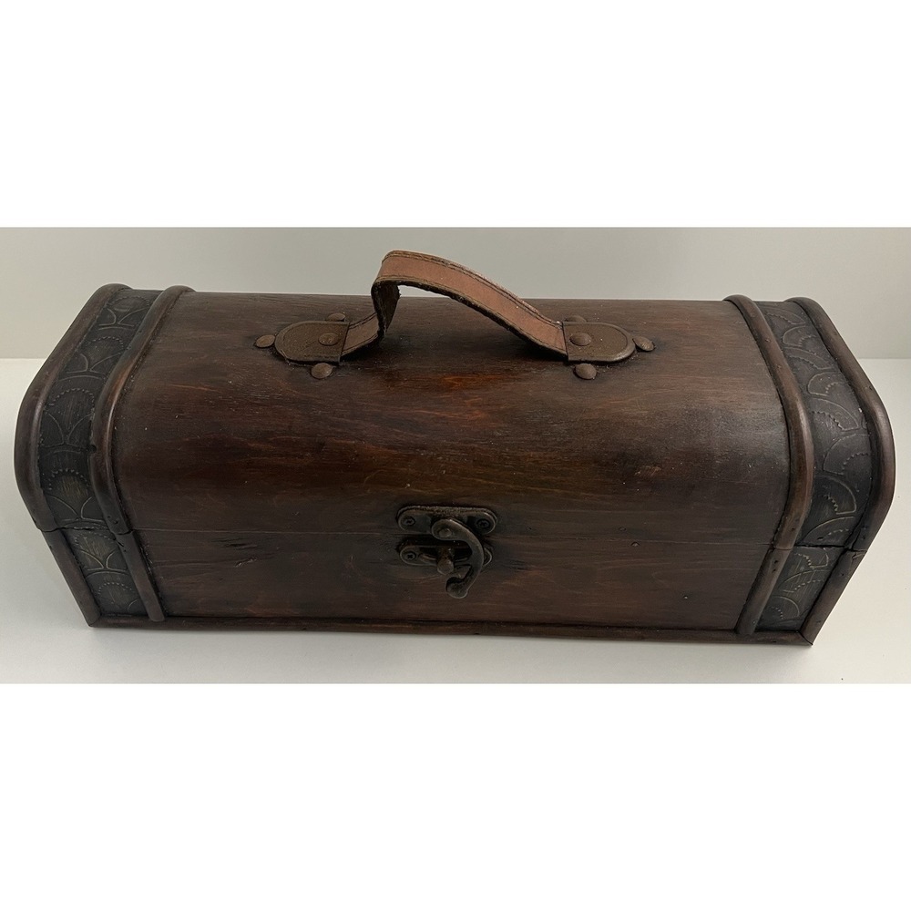 Real Vintage Look Wine Bottle Single Carrying Case Wood Wine Display Picnic